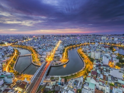 Aerial-sunset-view-of-houses